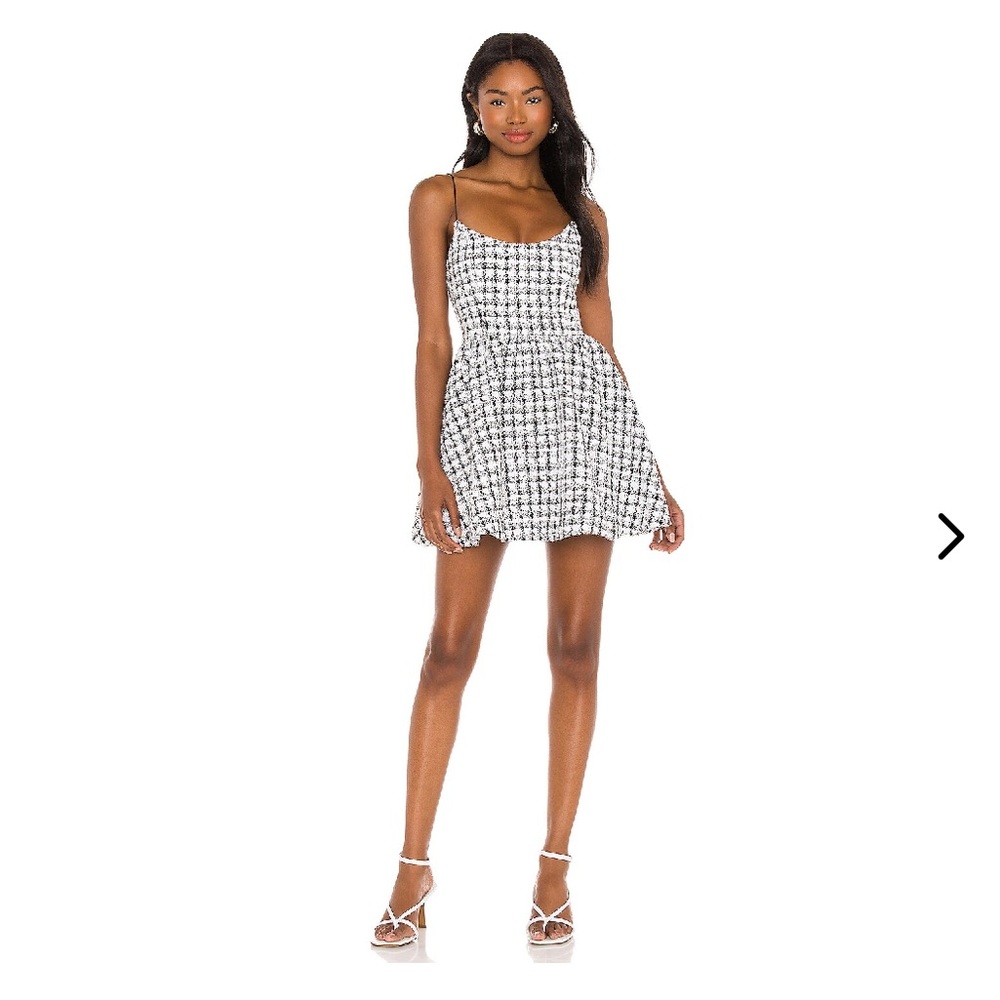 Lovers & Friends ‘Venice’ Tweed Mini Dress in Black and White NWT